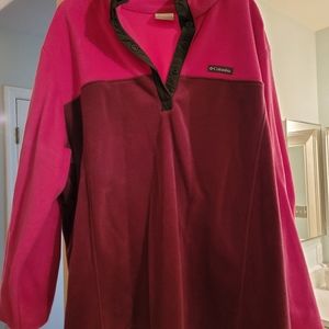 Columbia plus size 3x purple/fuschia pullover fleece-like jacket